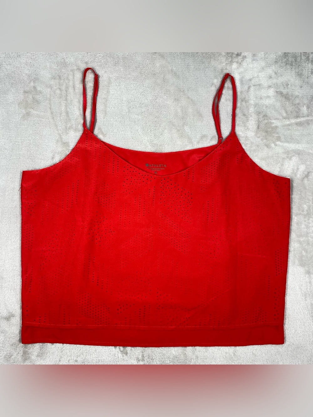 Athleta Terra Laser Cut Crop Tank | Red | XL